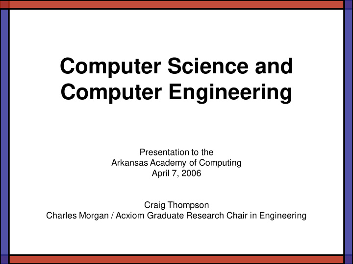 computer science and computer engineering