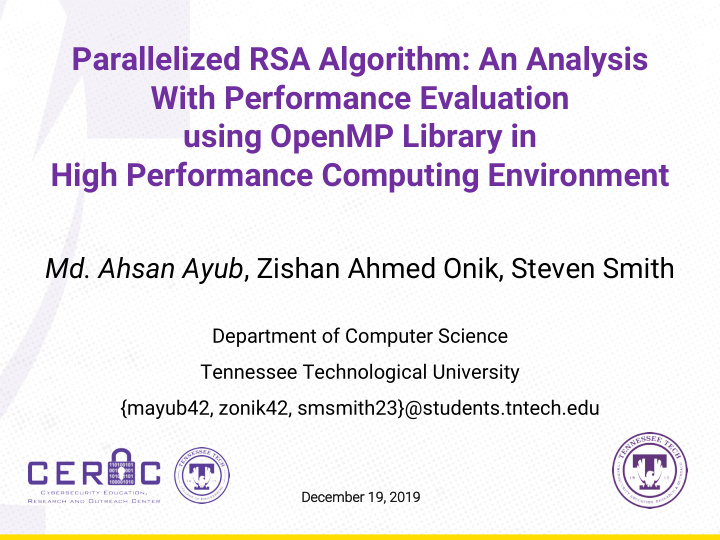 parallelized rsa algorithm an analysis with performance