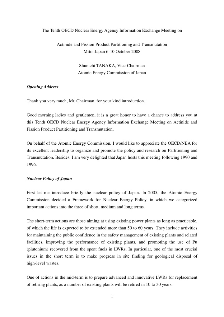 the tenth oecd nuclear energy agency information exchange