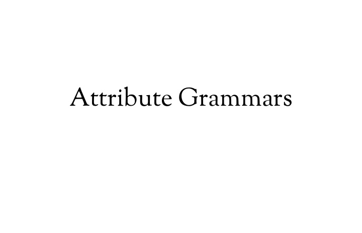 attribute grammars