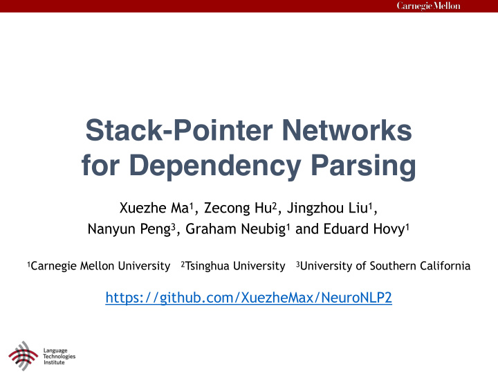 stack pointer networks for dependency parsing