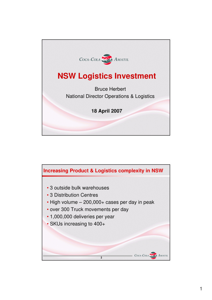 nsw logistics investment