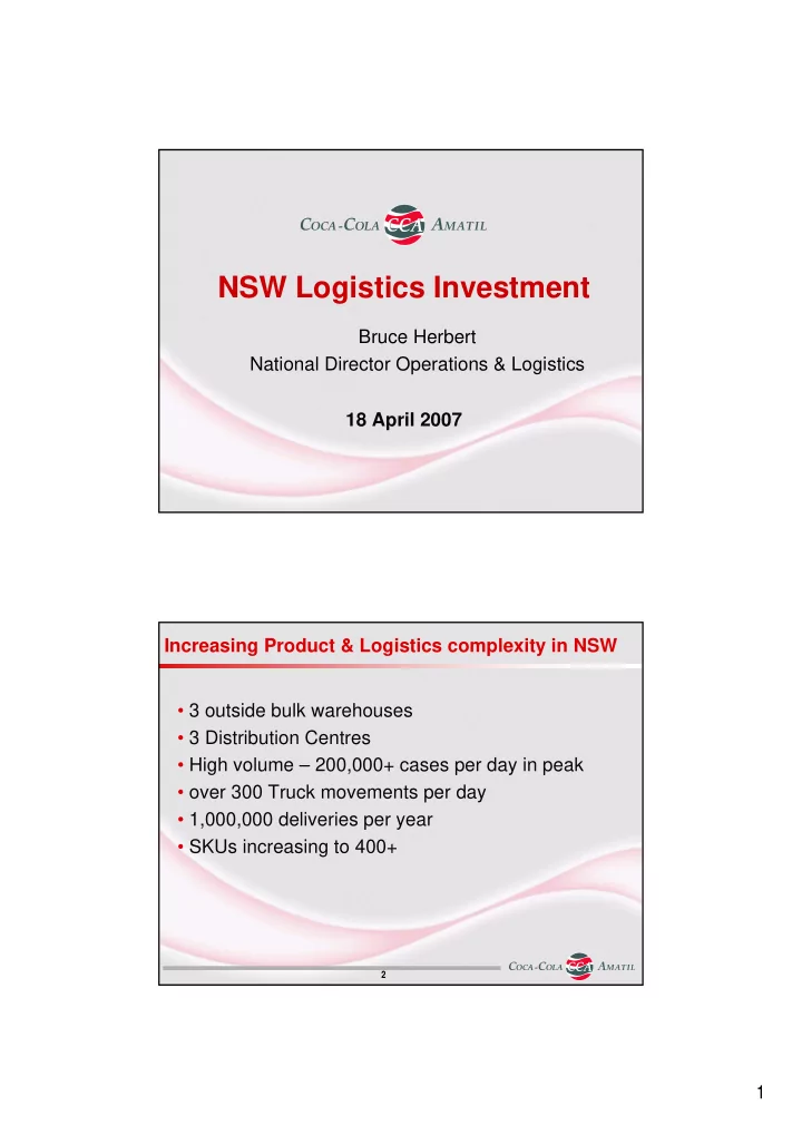 nsw logistics investment