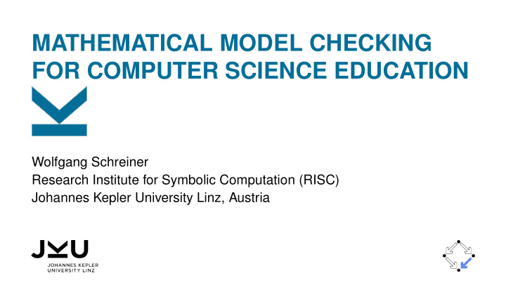 mathematical model checking for computer science education