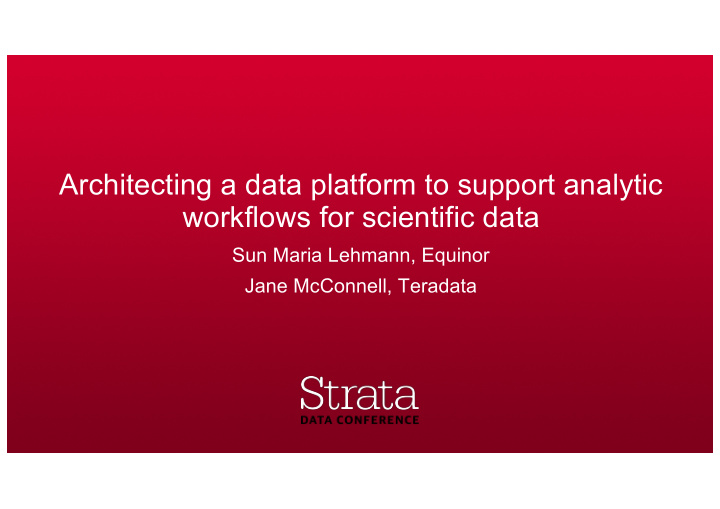 architecting a data platform to support analytic