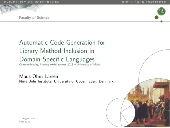 Automatic Code Generation for  Library Method Inclusion in  Domain Specific Languages