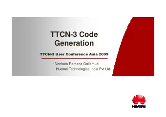 TTCN-3 Code  Generation