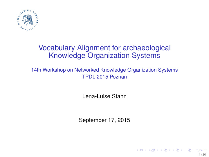 vocabulary alignment for archaeological knowledge