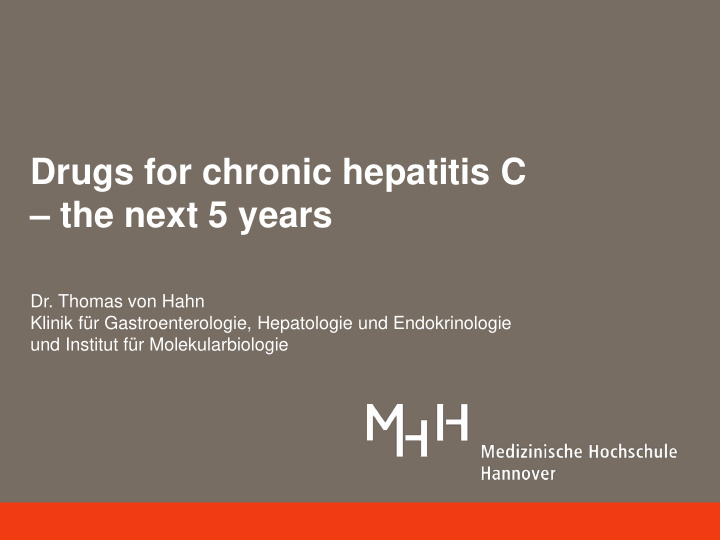 drugs for chronic hepatitis c the next 5 years