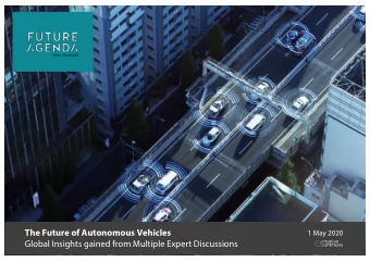 The Future of Autonomous Vehicles  1 May 2020  Global Insights gained from Multiple Expert