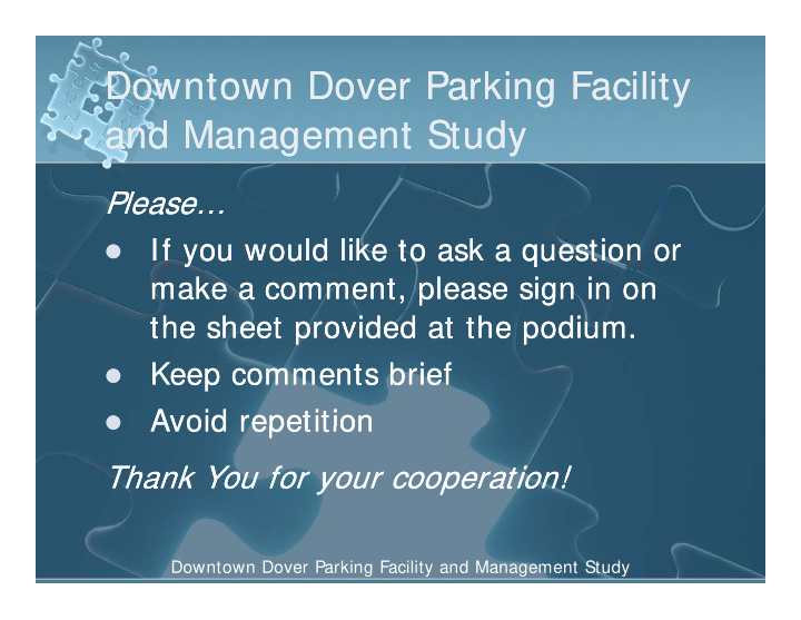 downtown dover parking facility downtown dover parking