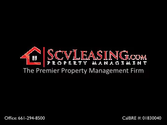 The  Premier  Property  Management  Firm  Office: 661-294-8500  CalBRE #: 01830040