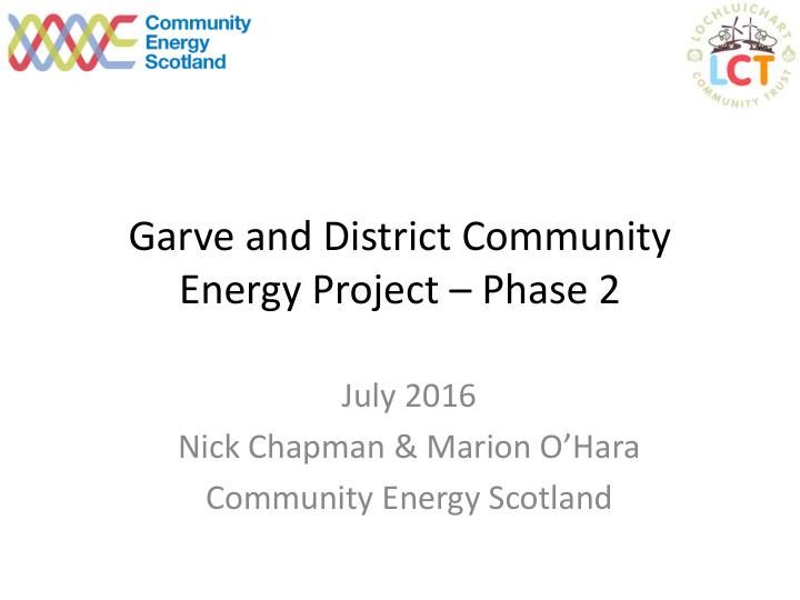 garve and district community energy project phase 2