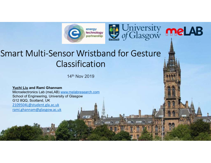 smart multi sensor wristband for gesture classification