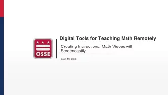 Digital Tools for Teaching Math Remotely  Creating Instructional Math Videos with  Screencastify