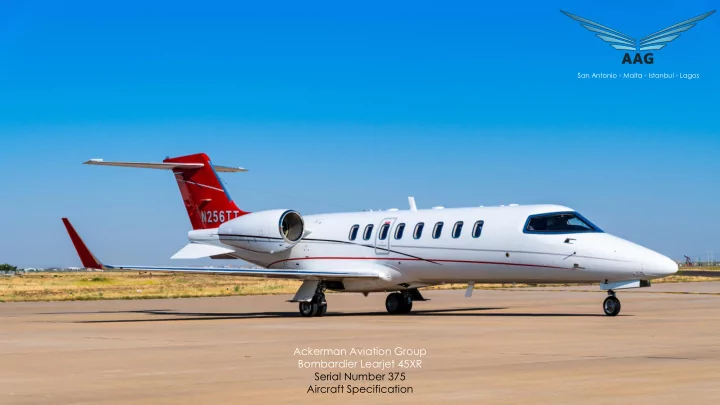 ackerman aviation group bombardier learjet 45xr serial