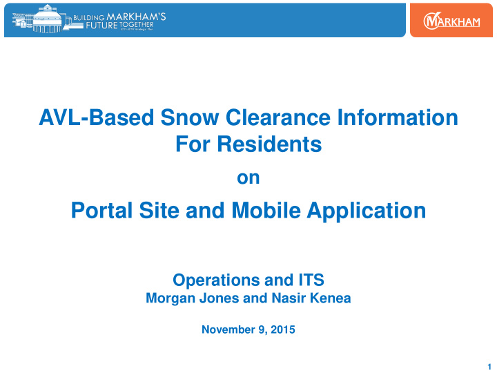 avl based snow clearance information