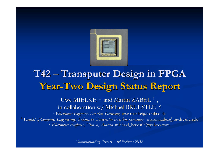 t42 transputer design in fpga transputer design in fpga