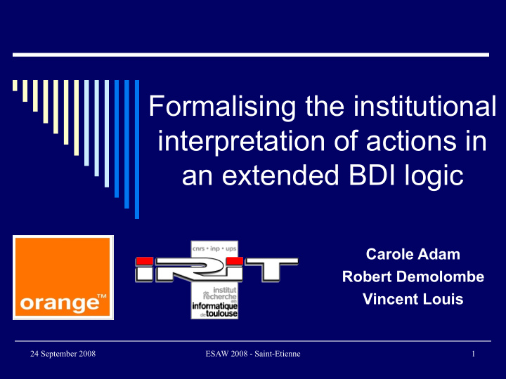 formalising the institutional interpretation of actions