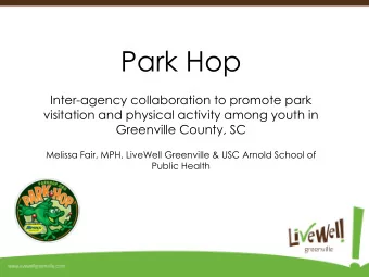 Park Hop  Inter-agency collaboration to promote park  visitation and physical activity among youth