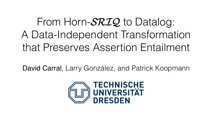 from horn sriq to datalog a data independent