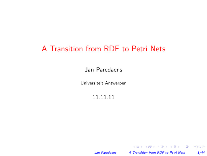a transition from rdf to petri nets