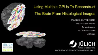 The Brain From Histological Images  Prof. Dr. Katrin Amunts  Dr. Markus Axer  Dr. Timo Dickscheid