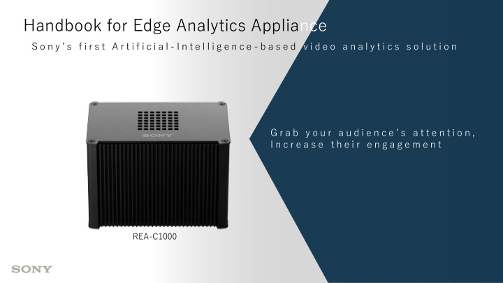 handbook for edge analytics appliance