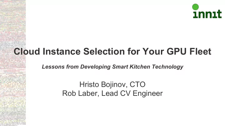 cloud instance selection for your gpu fleet