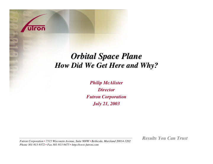 orbital space plane orbital space plane
