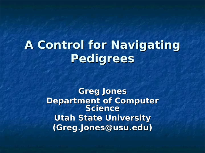 a control for navigating a control for navigating