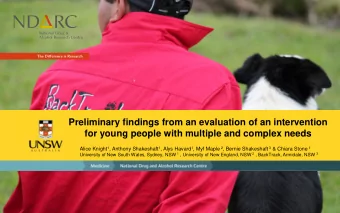 Preliminary findings from an evaluation of an intervention  for young people with multiple and