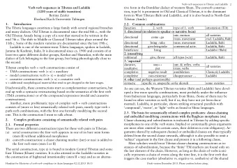 Verb-verb sequences in Tibetan and Ladakhi  tive form in the Domkhar dialect of western Sham. The