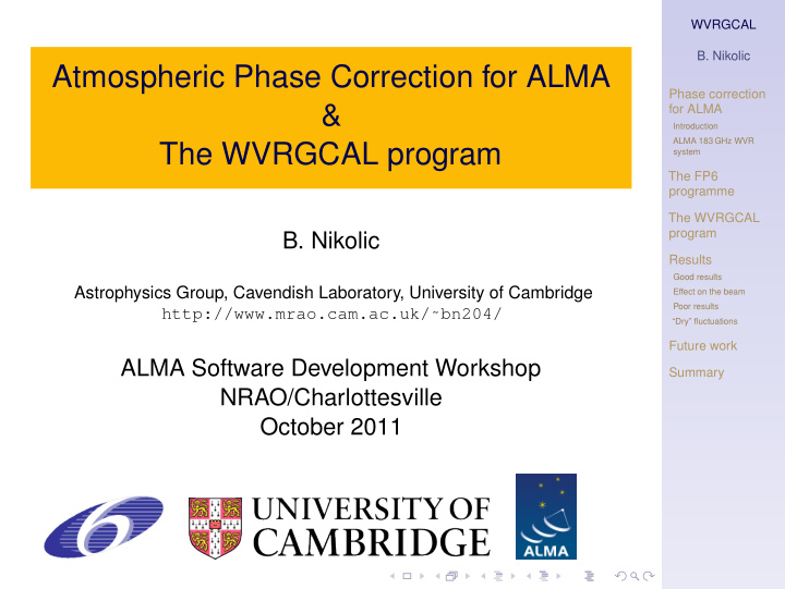 atmospheric phase correction for alma
