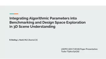 Integrating Algorithmic Parameters into  Benchmarking and Design Space Exploration  in 3D Scene
