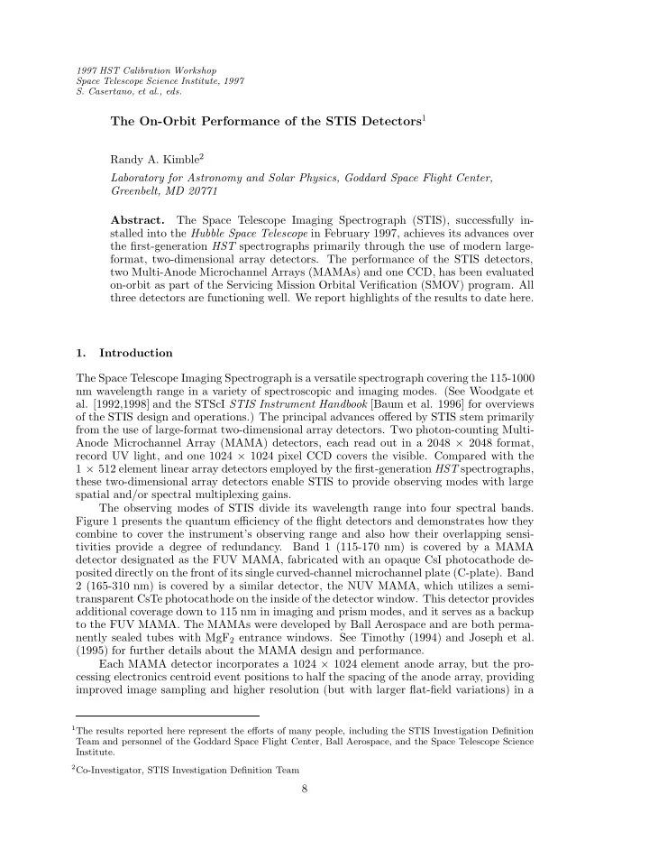 9 stis on orbit detector performance figure 1 quantum
