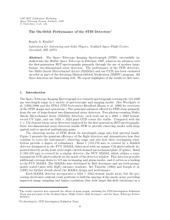 9  STIS On-Orbit Detector Performance  Figure 1. Quantum Efficiency of the STIS Flight Detectors