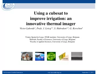 innovative thermal imager Victor Laborde 1 , Profs. J. Loicq 1,3 , S. Habraken 1,2 , G. Kerschen 3