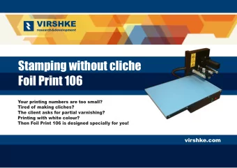 Stamping without cliche  Foil Print 106  virshke.com  Foil Print 106 is a thermic transfering