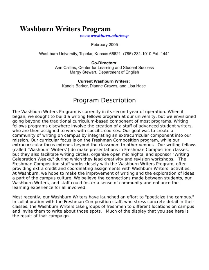 sample poeticizing exercise