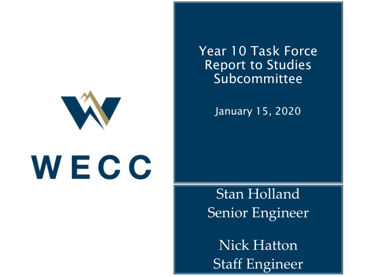 stan holland senior engineer nick hatton staff engineer