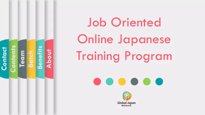 job oriented online japanese