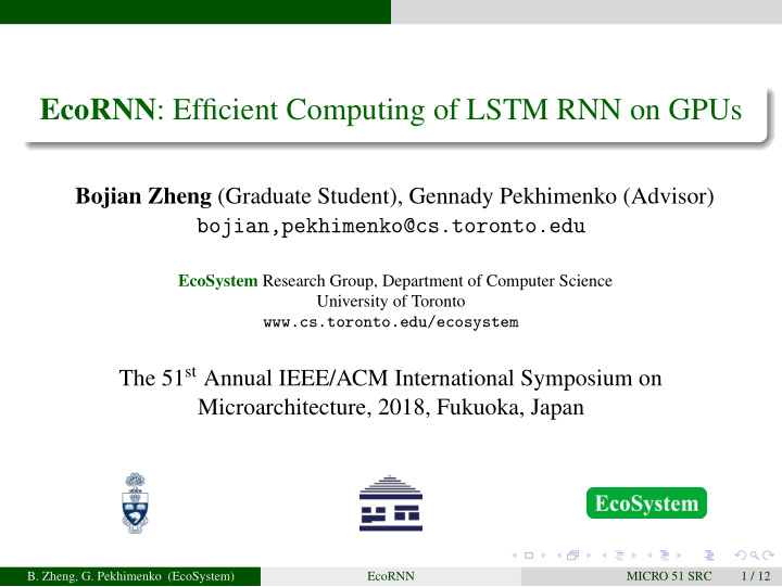 ecornn efficient computing of lstm rnn on gpus