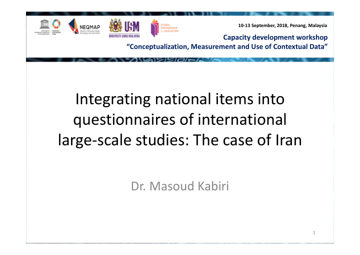integrating national items into questionnaires of