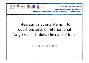 Integrating national items into questionnaires of international large  scale studies: The case