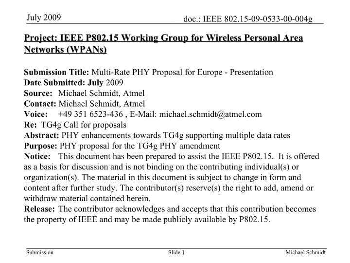 project ieee p802 15 working group for wireless personal