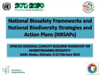 National Biodiversity Strategies  and Action Plans (NBSAPs)  Article 6 -General Measures for