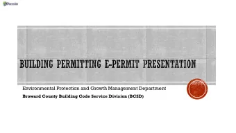 Environmental Protection and Growth Management Department  Broward County Building Code Service