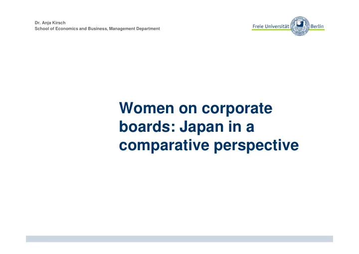 women on corporate boards japan in a boards japan in a