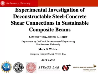 Experimental Investigation of  Deconstructable Steel-Concrete  Shear Connections in Sustainable